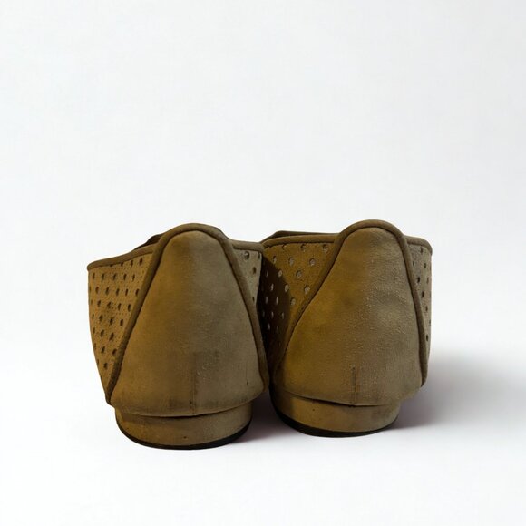 Manolo Blahnik Brown Polka Dot Mesh Leather Flats Size 7 - Picture 5 of 7